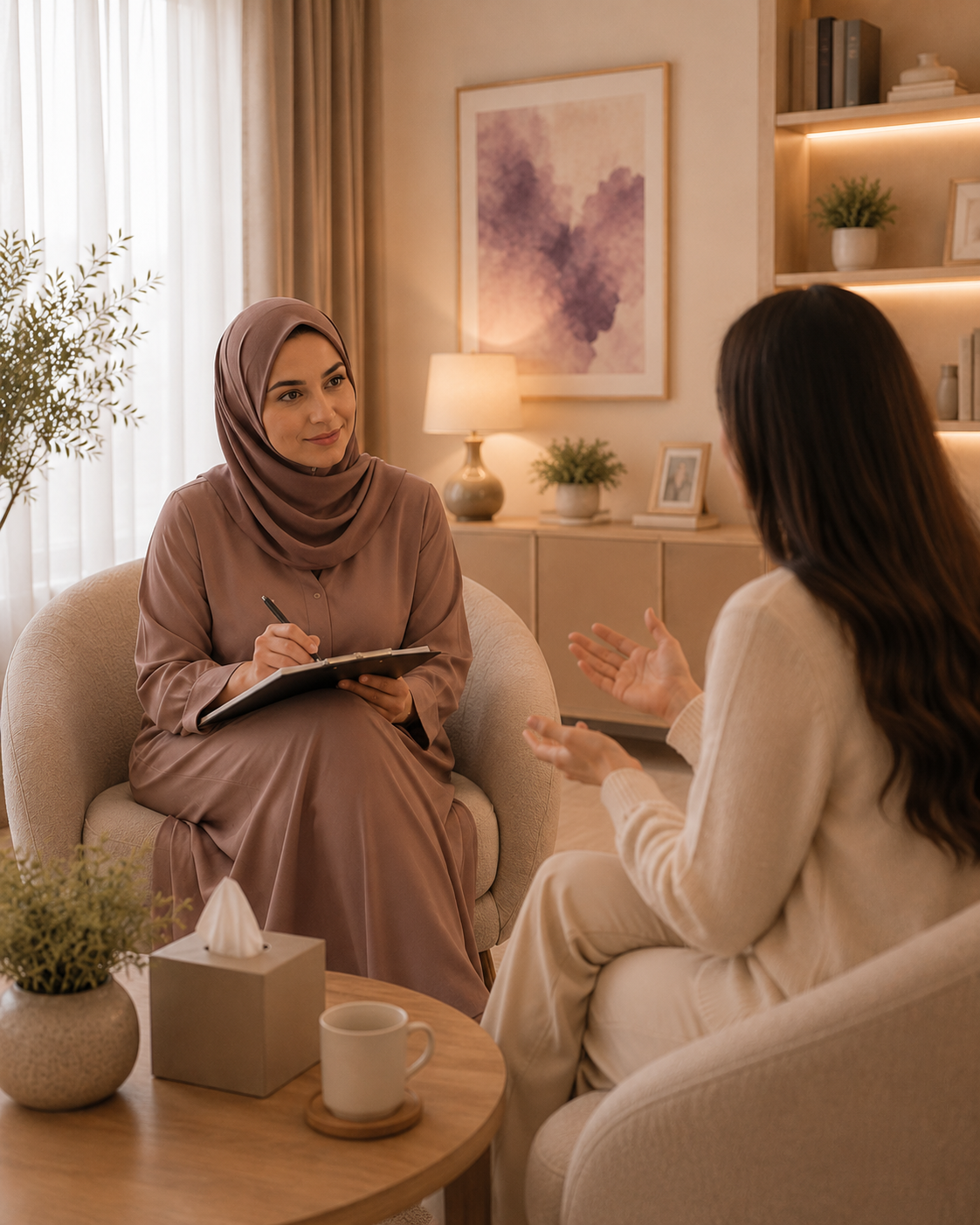 الاستشارات النفسية — جلسة إرشاد في مركز ذات